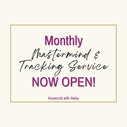 🗝️ Monthly Mastermind & Tracking Service NOW OPEN!